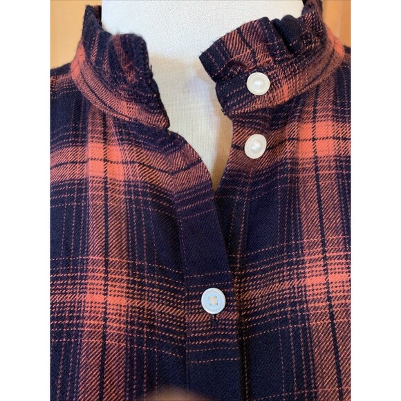 Loft Plaid Drop Waist Shirtdress Dress Flannel Medium Petite MP Academia Preppy - Picture 6 of 14